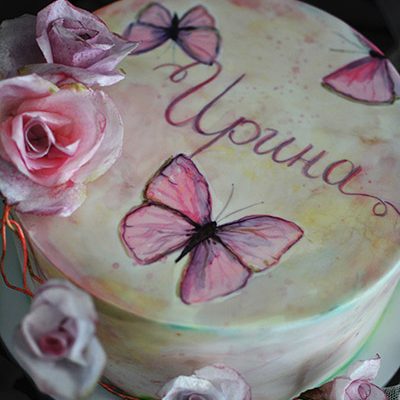 Rodjendanske torte Rucno slikani leptiri